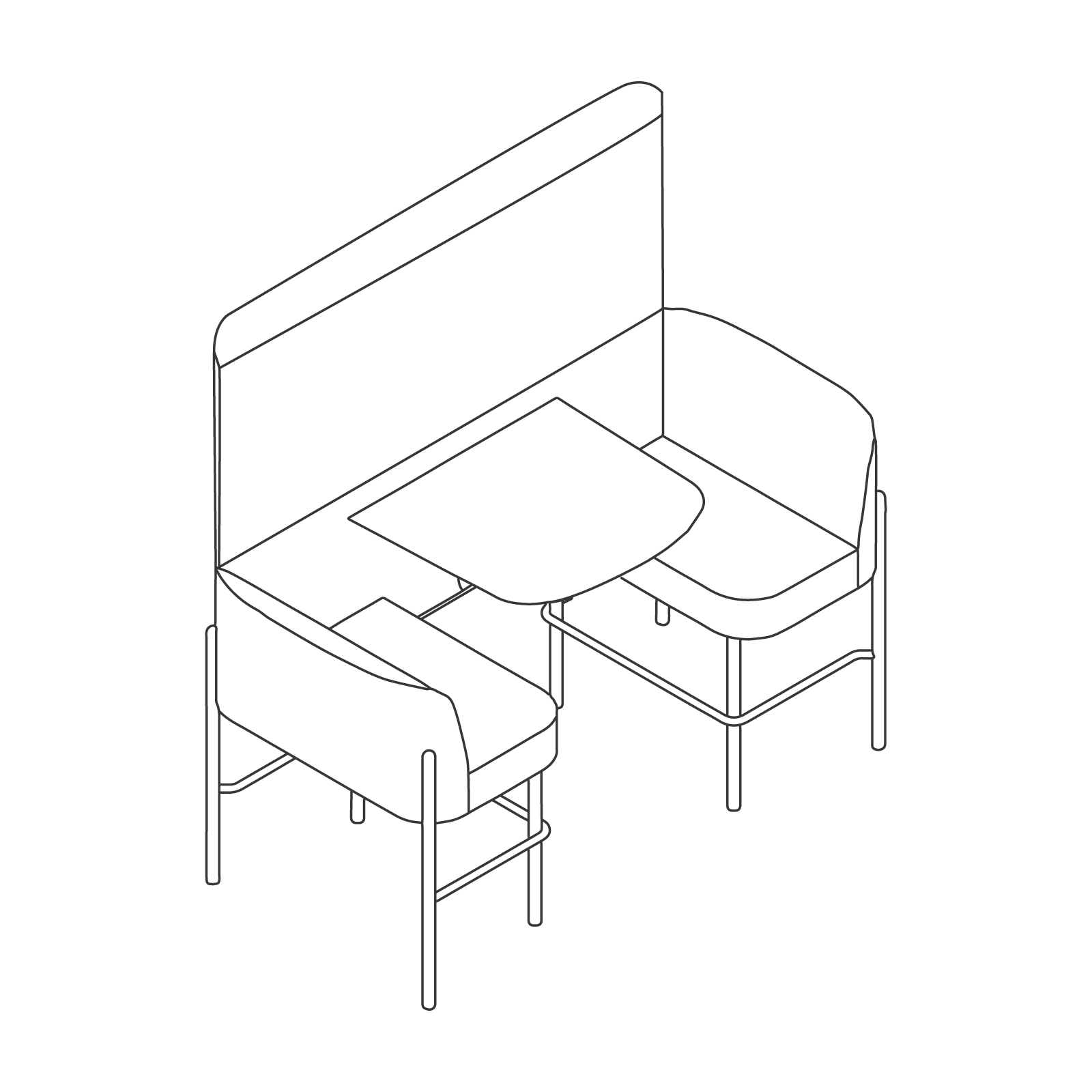 A line drawing - Hue Booth–Bar Height–With Screen A line drawing - Hue Booth–Bar Height–With Screen