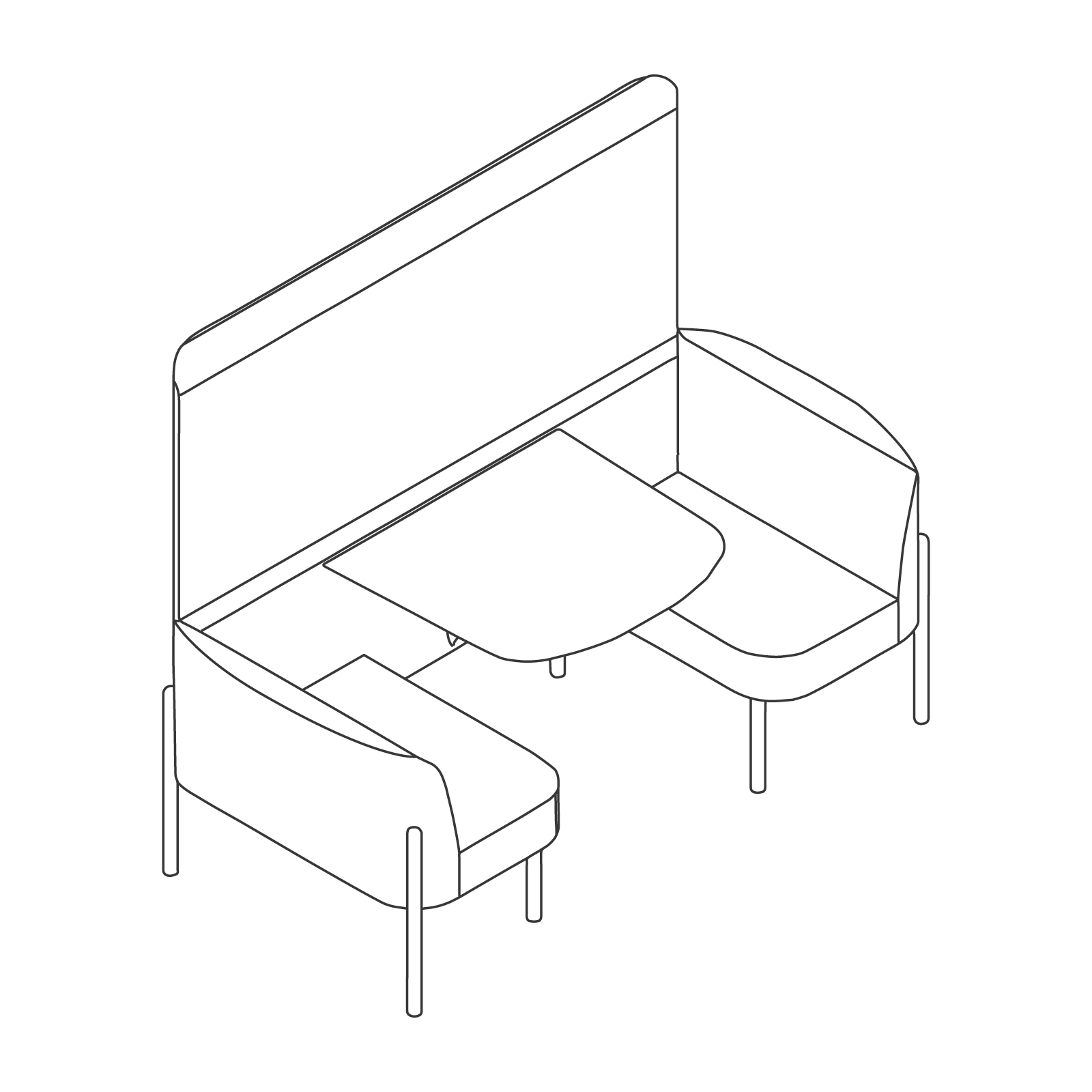 A line drawing - Hue Booth–With Screen A line drawing - Hue Booth–With Screen