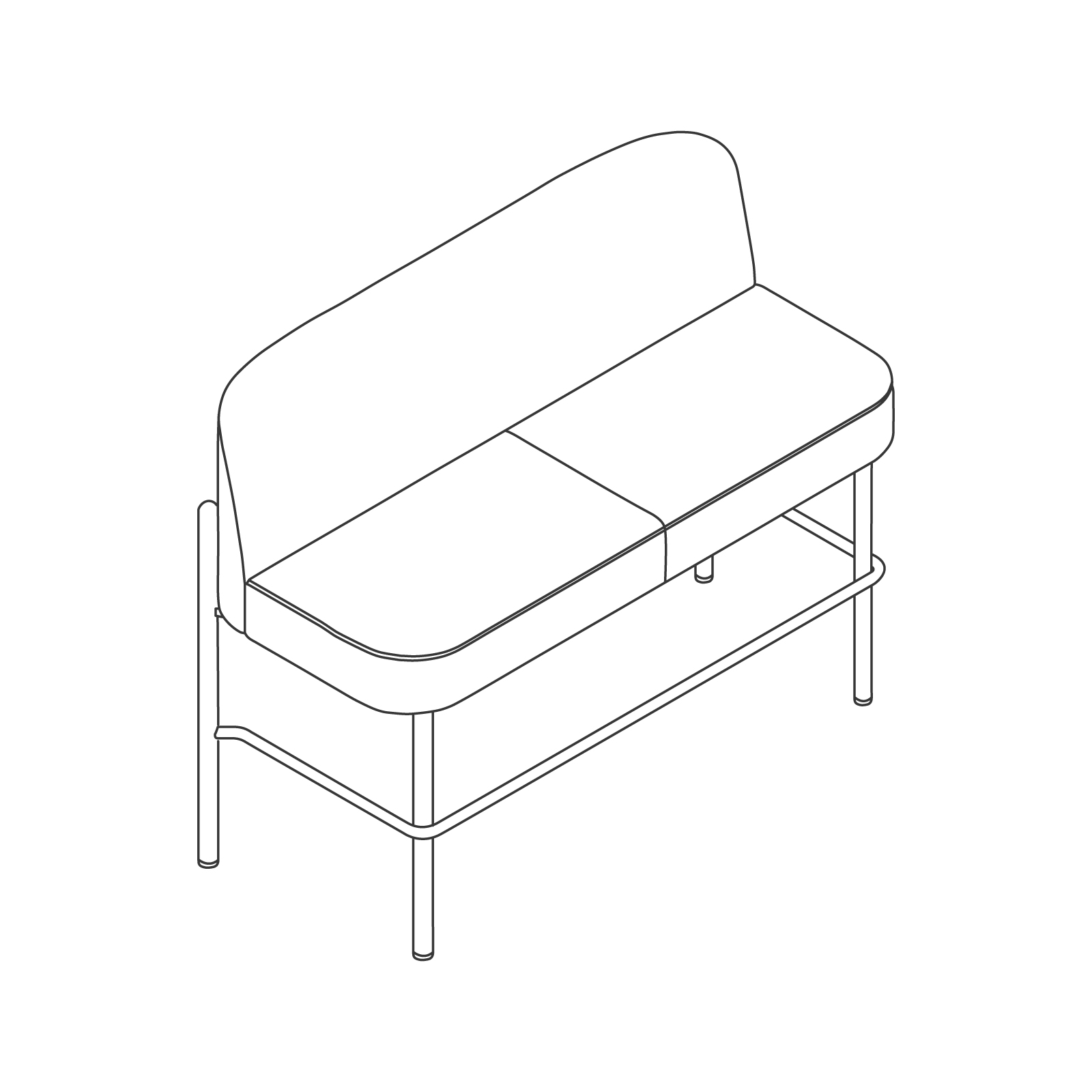 A line drawing - Hue Sofa–Bar Height A line drawing - Hue Sofa–Bar Height