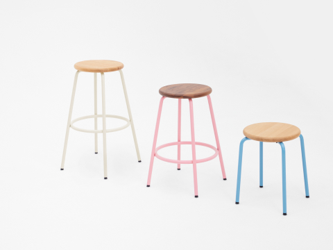 Three Penny Stools of different heights in a line. Three Penny Stools of different heights in a line.