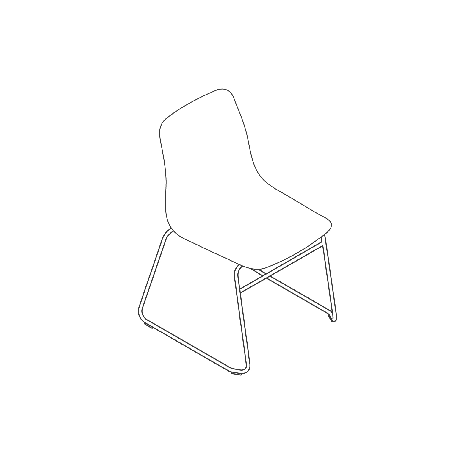 A line drawing - Polly Side Chair–Armless–Sled Base A line drawing - Polly Side Chair–Armless–Sled Base