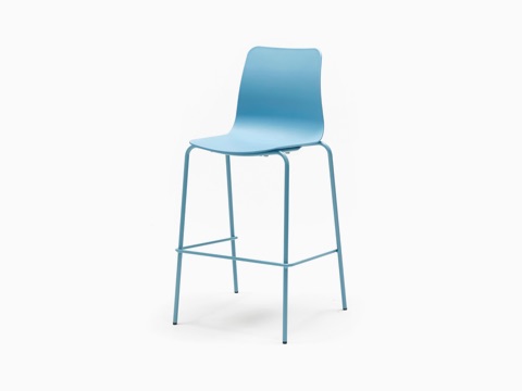 An all blue Polly Stool, viewed at an angle. An all blue Polly Stool, viewed at an angle.