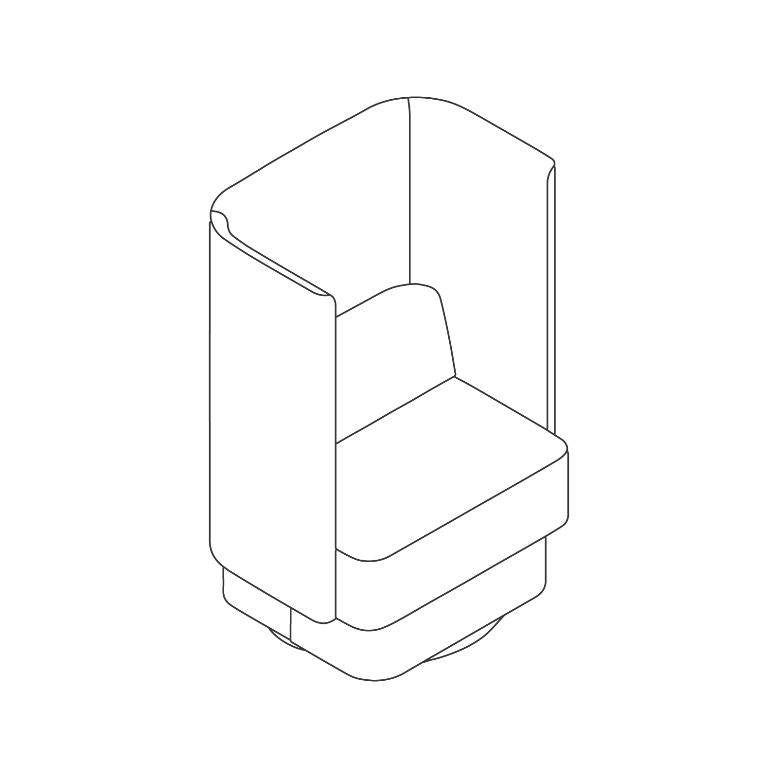 A line drawing - Pullman Chair–Plinth Swivel Base A line drawing - Pullman Chair–Plinth Swivel Base