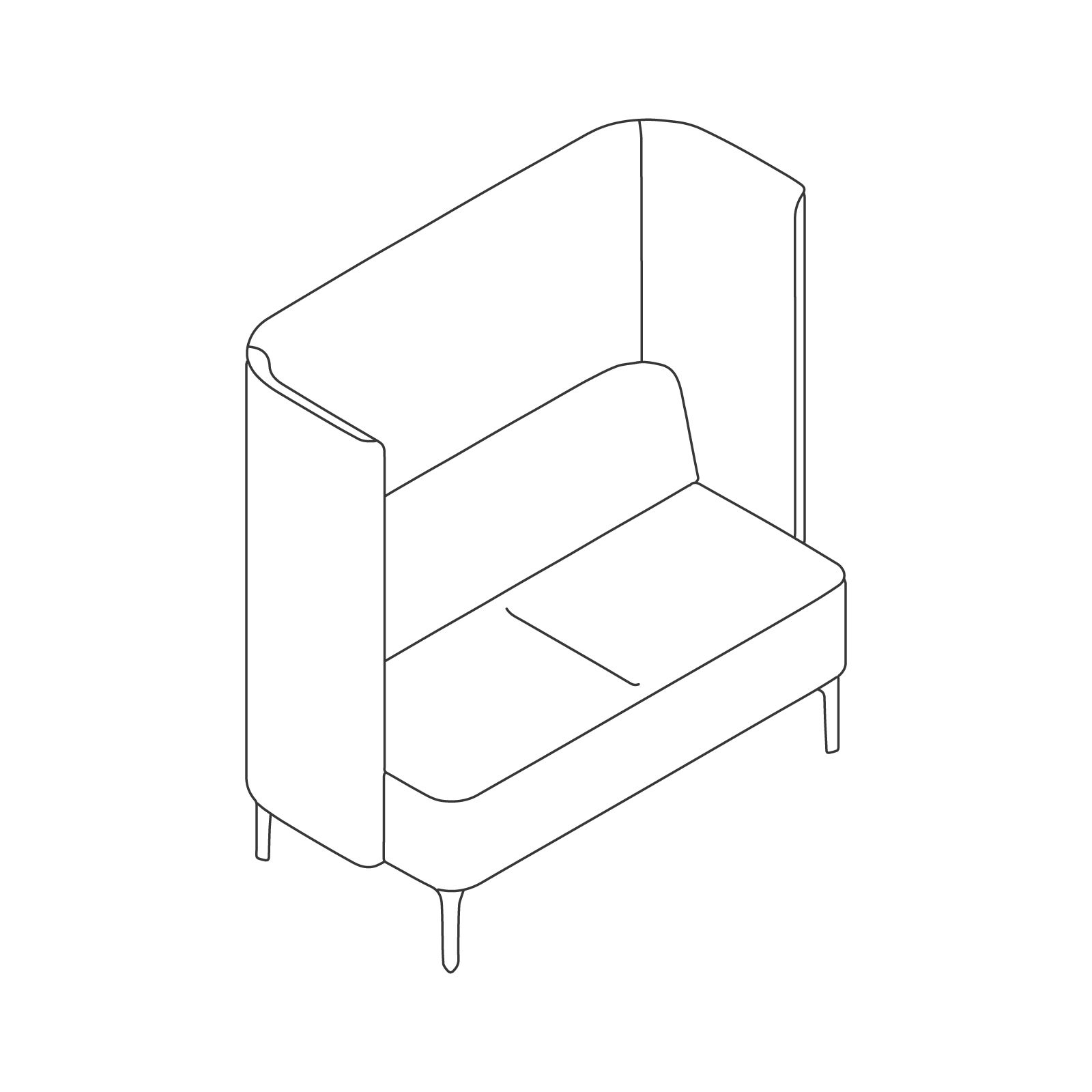 A line drawing - Pullman Sofa–2 Seat A line drawing - Pullman Sofa–2 Seat