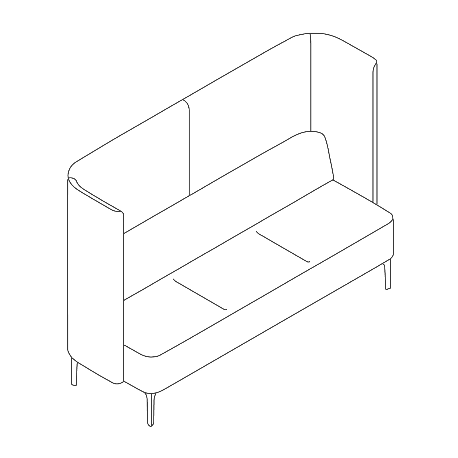 A line drawing - Pullman Sofa–3 Seat A line drawing - Pullman Sofa–3 Seat