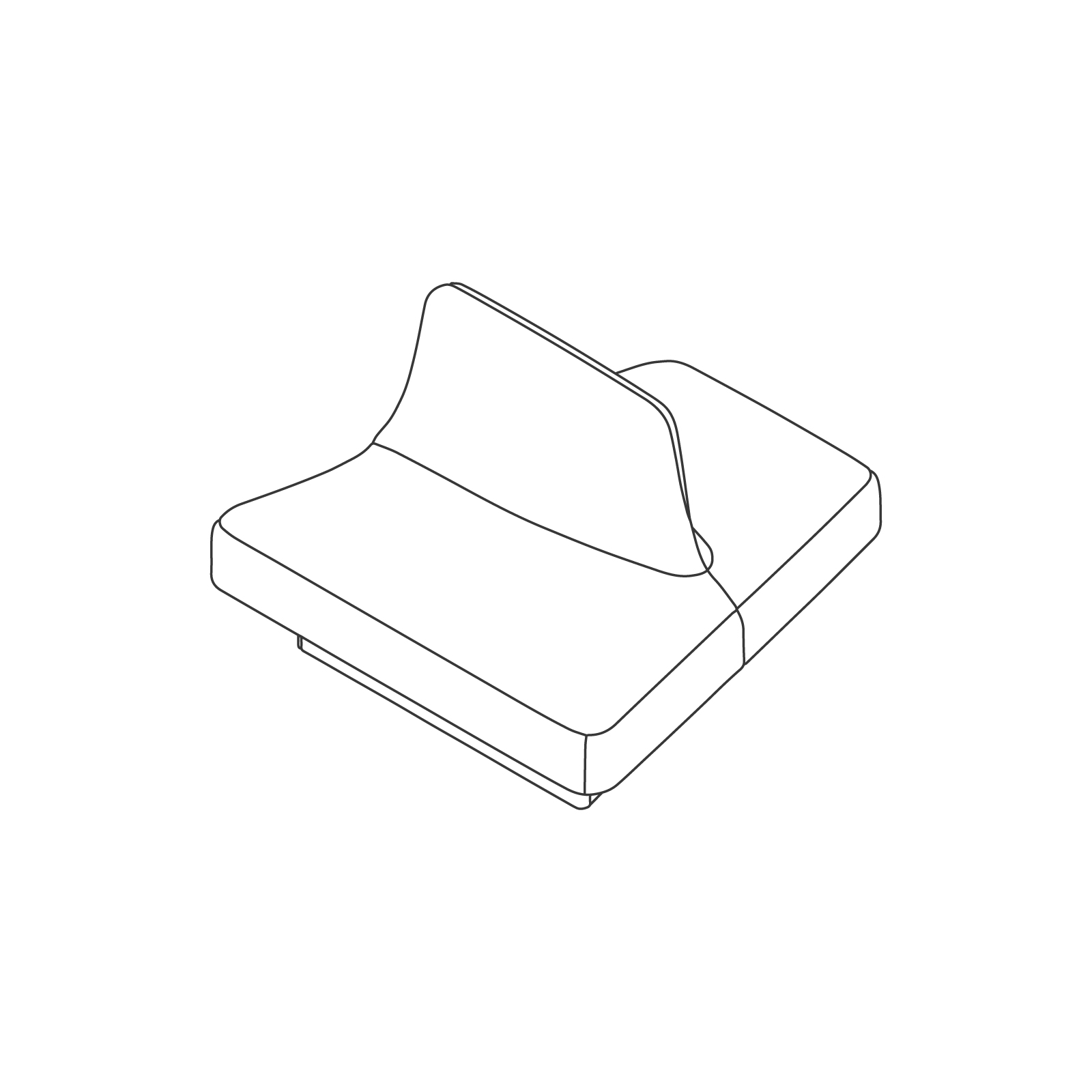 A line drawing - Rhyme Low Modular Seating–End A A line drawing - Rhyme Low Modular Seating–End A