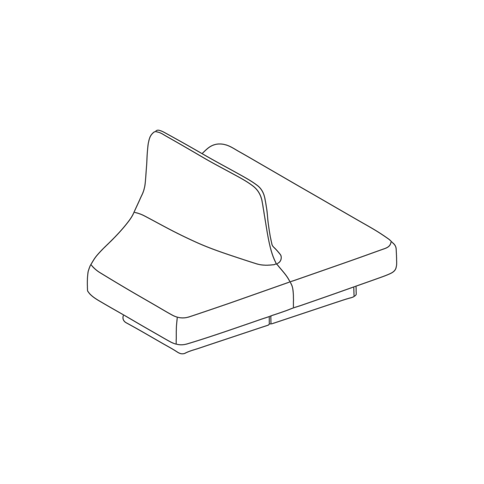 A line drawing - Rhyme Low Modular Seating–End B A line drawing - Rhyme Low Modular Seating–End B