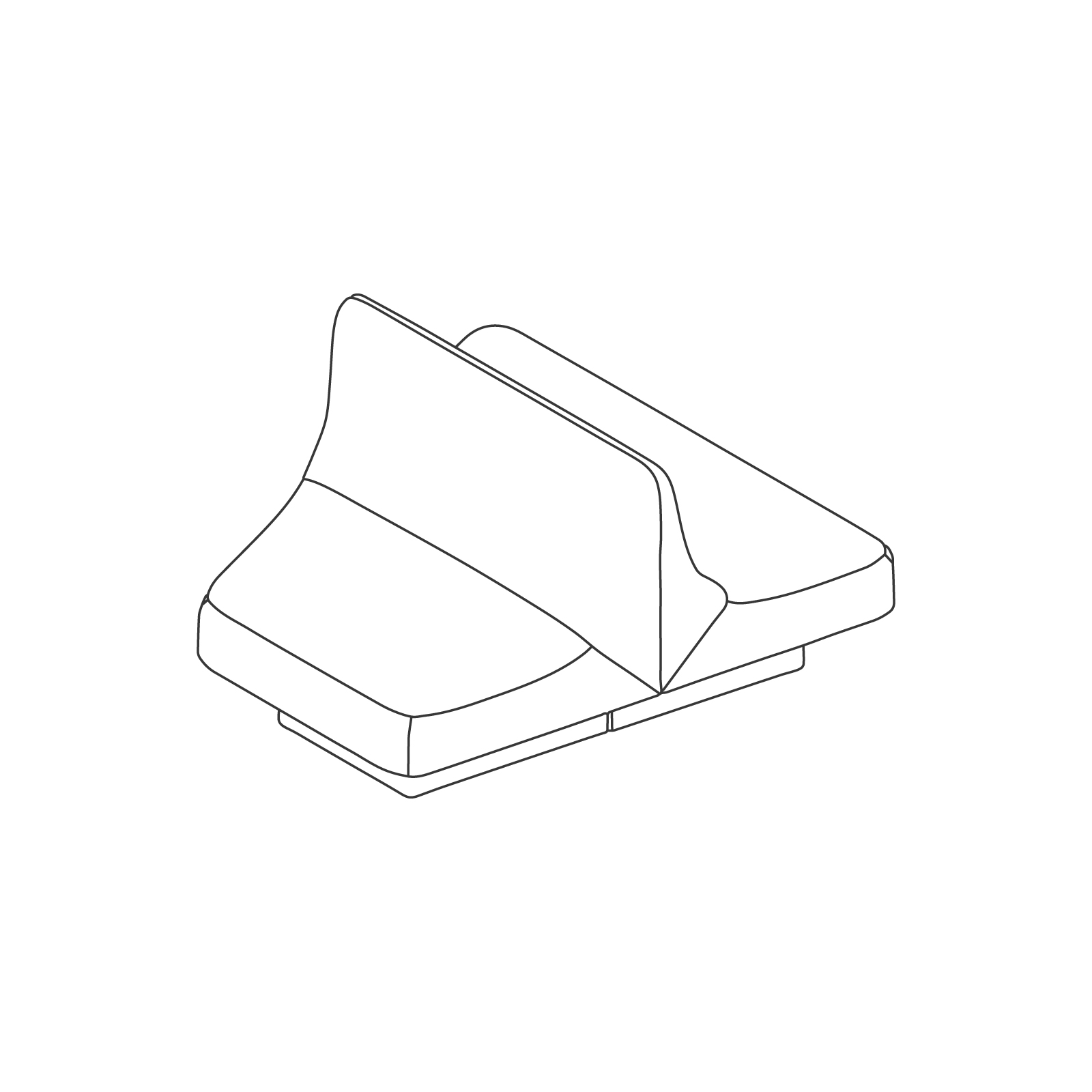A line drawing - Rhyme Low Modular Seating–Middle A line drawing - Rhyme Low Modular Seating–Middle