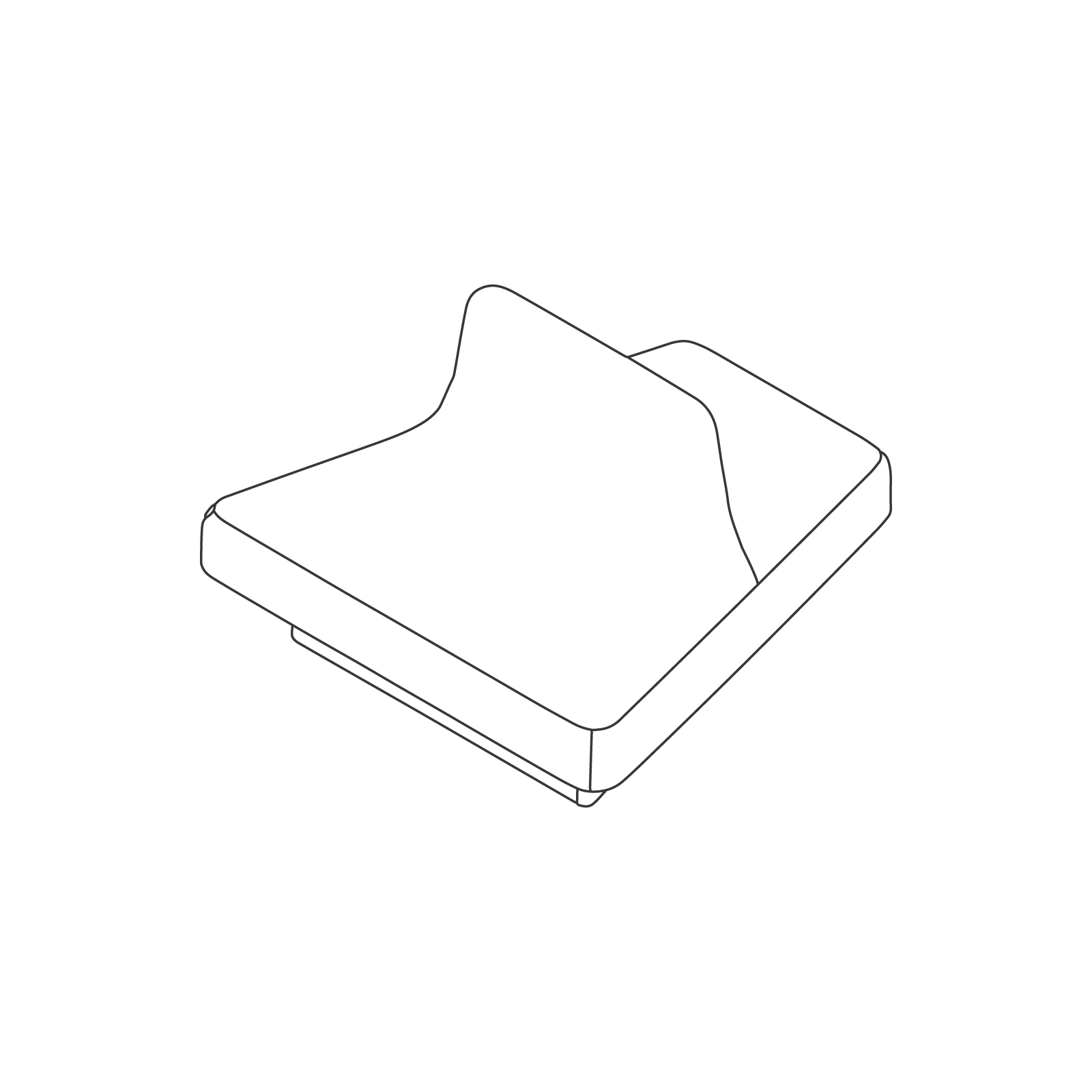 A line drawing - Rhyme Low Modular Seating–Single A line drawing - Rhyme Low Modular Seating–Single
