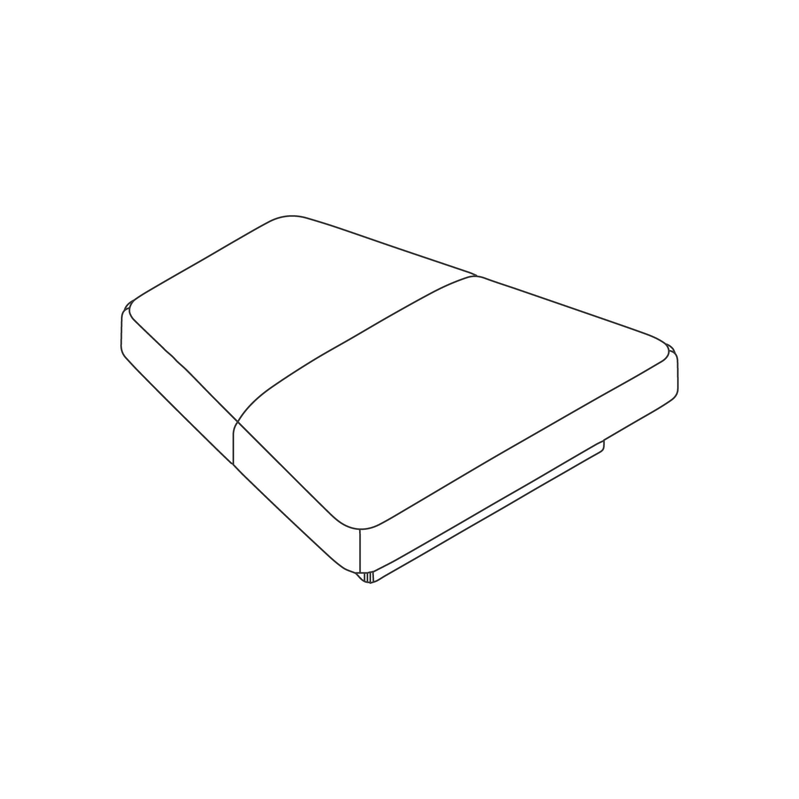 A line drawing of Rhyme Modular Seating–Bench. A line drawing of Rhyme Modular Seating–Bench.