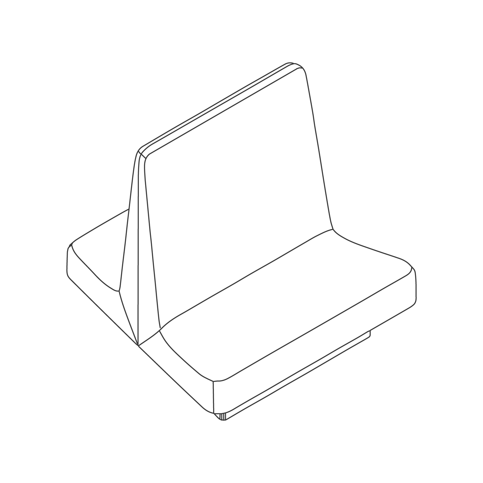 A line drawing of Rhyme Modular Seating–Middle. A line drawing of Rhyme Modular Seating–Middle.