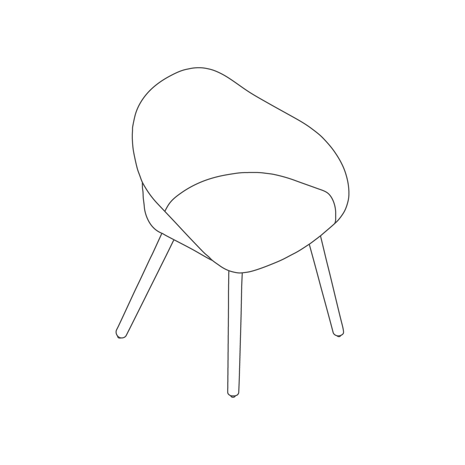 A line drawing - Ruby Side Chair–Dowel Base A line drawing - Ruby Side Chair–Dowel Base