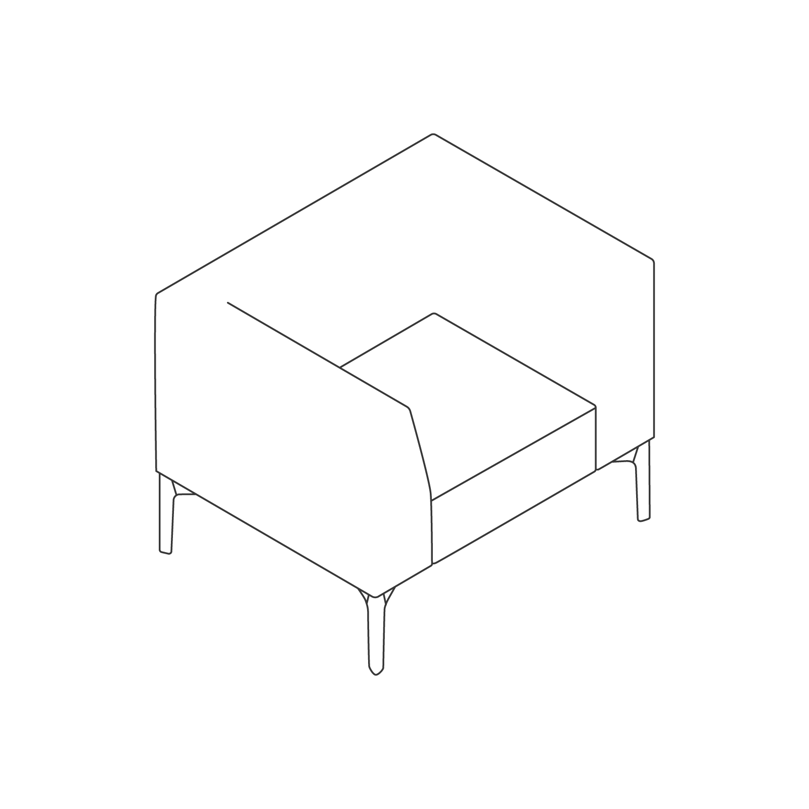A line drawing - Symbol Lounge Chair A line drawing - Symbol Lounge Chair