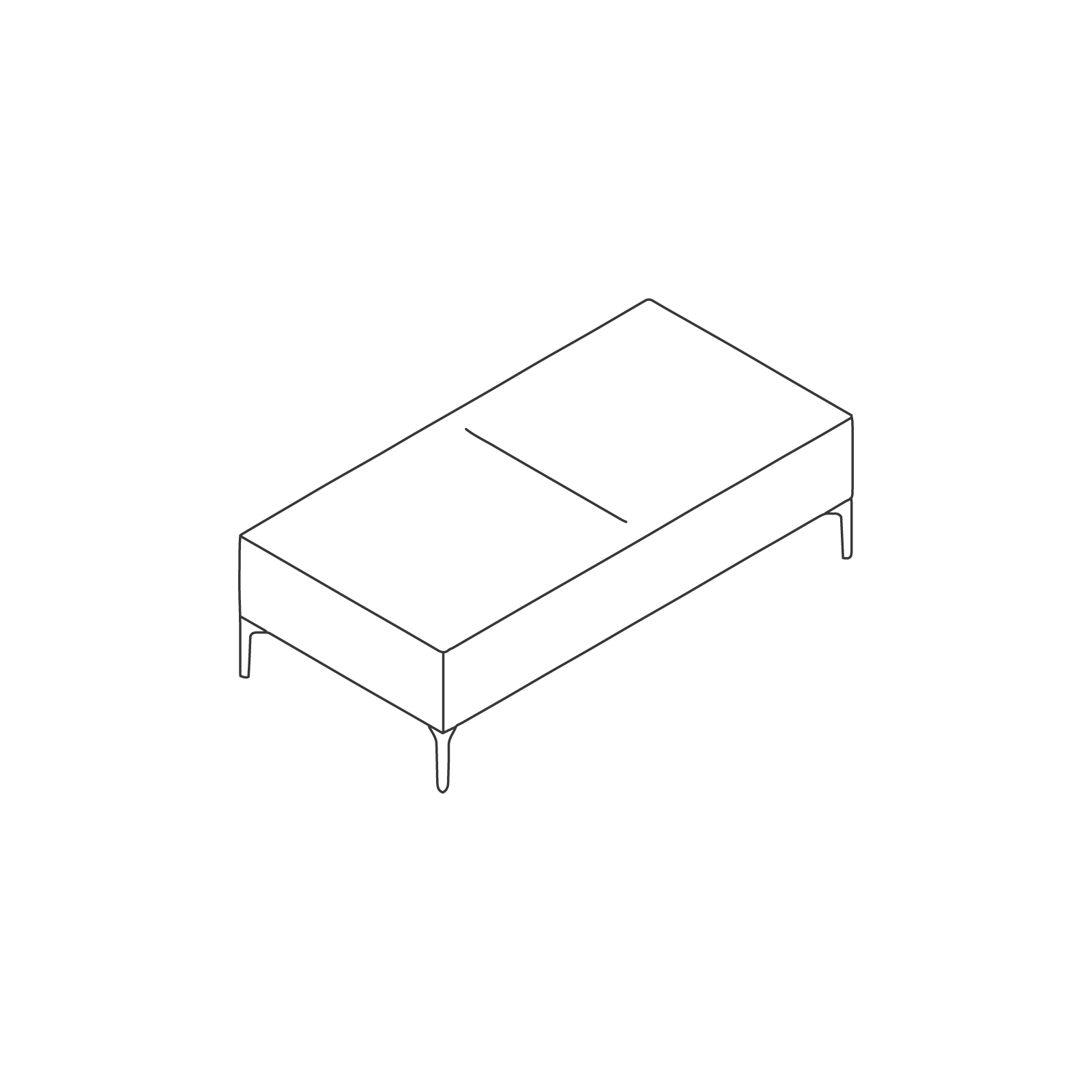 A line drawing - Symbol Modular Seating–Bench–2 Seat A line drawing - Symbol Modular Seating–Bench–2 Seat