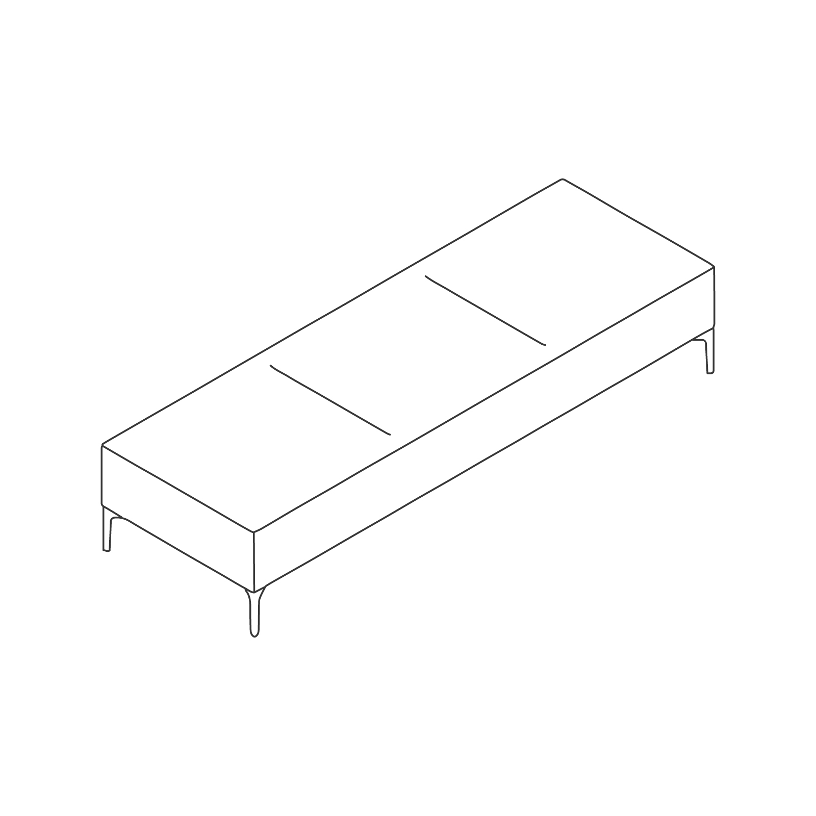 A line drawing - Symbol Modular Seating–Bench–3 Seat A line drawing - Symbol Modular Seating–Bench–3 Seat
