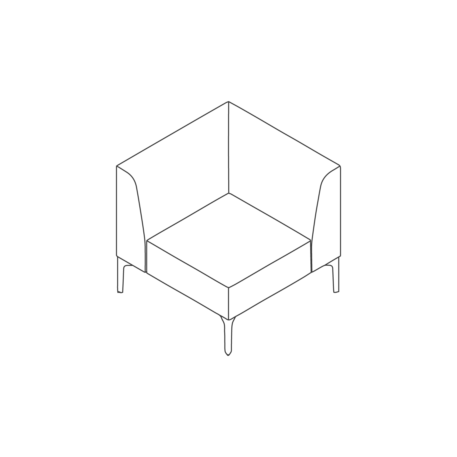 A line drawing - Symbol Modular Seating–Corner A line drawing - Symbol Modular Seating–Corner