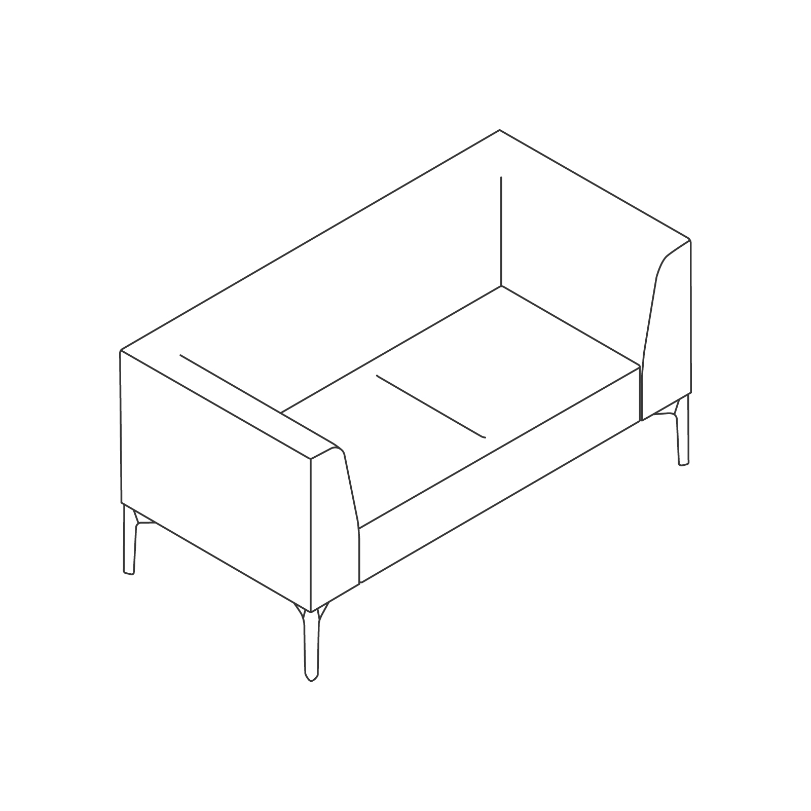 A line drawing - Symbol Sofa–2 Seat A line drawing - Symbol Sofa–2 Seat