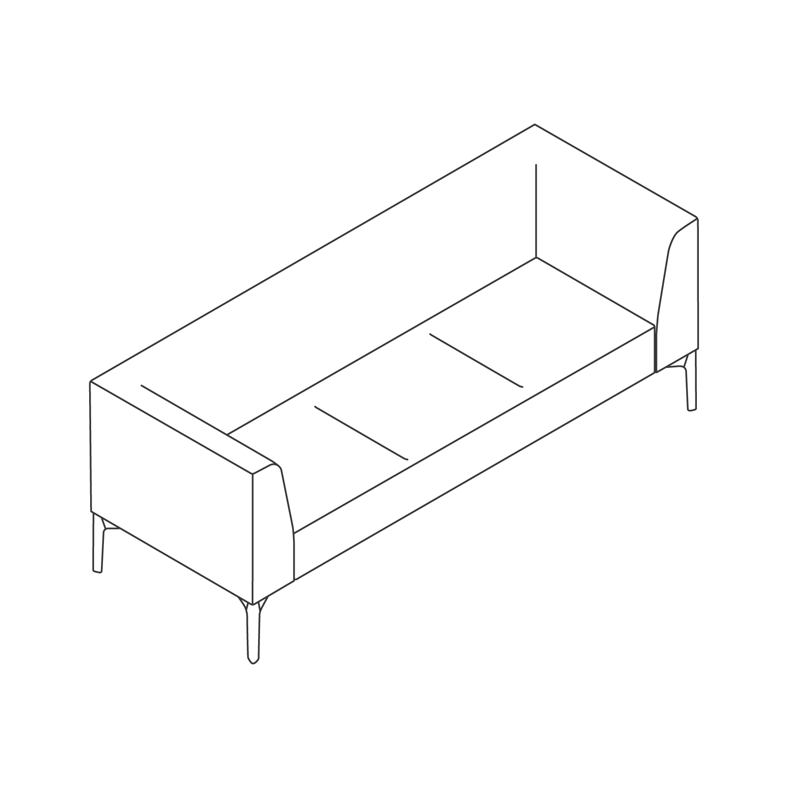 A line drawing - Symbol Sofa–3 Seat A line drawing - Symbol Sofa–3 Seat