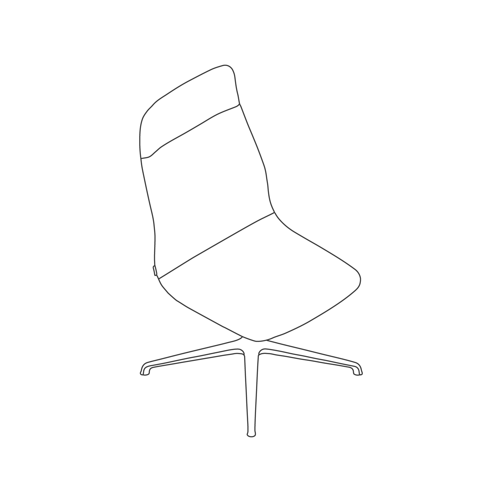 A line drawing - Viv High-Back Side Chair–Armless–4-Star Swivel Base A line drawing - Viv High-Back Side Chair–Armless–4-Star Swivel Base