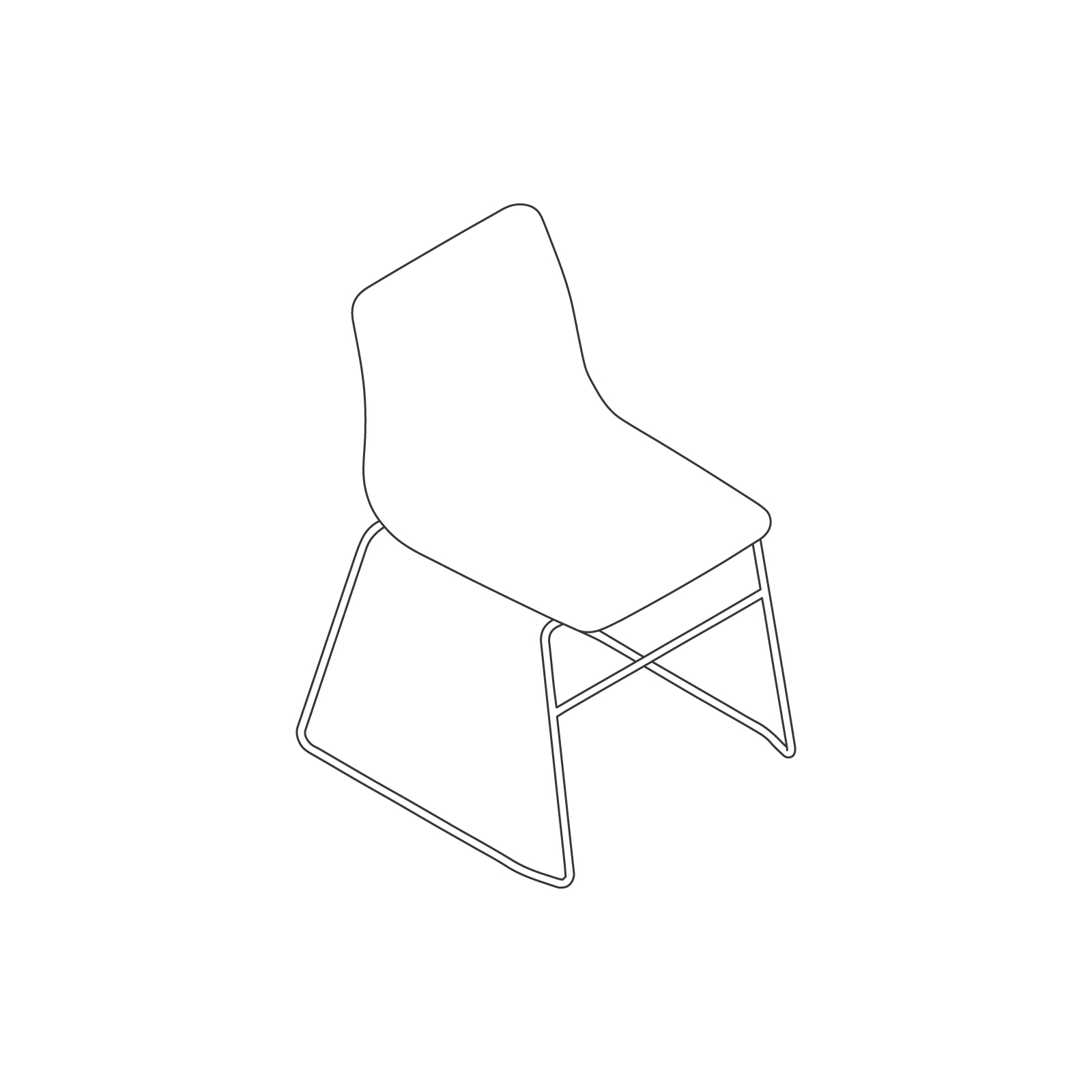 A line drawing of Viv Side Chair–Armless Sled Base. A line drawing of Viv Side Chair–Armless Sled Base.