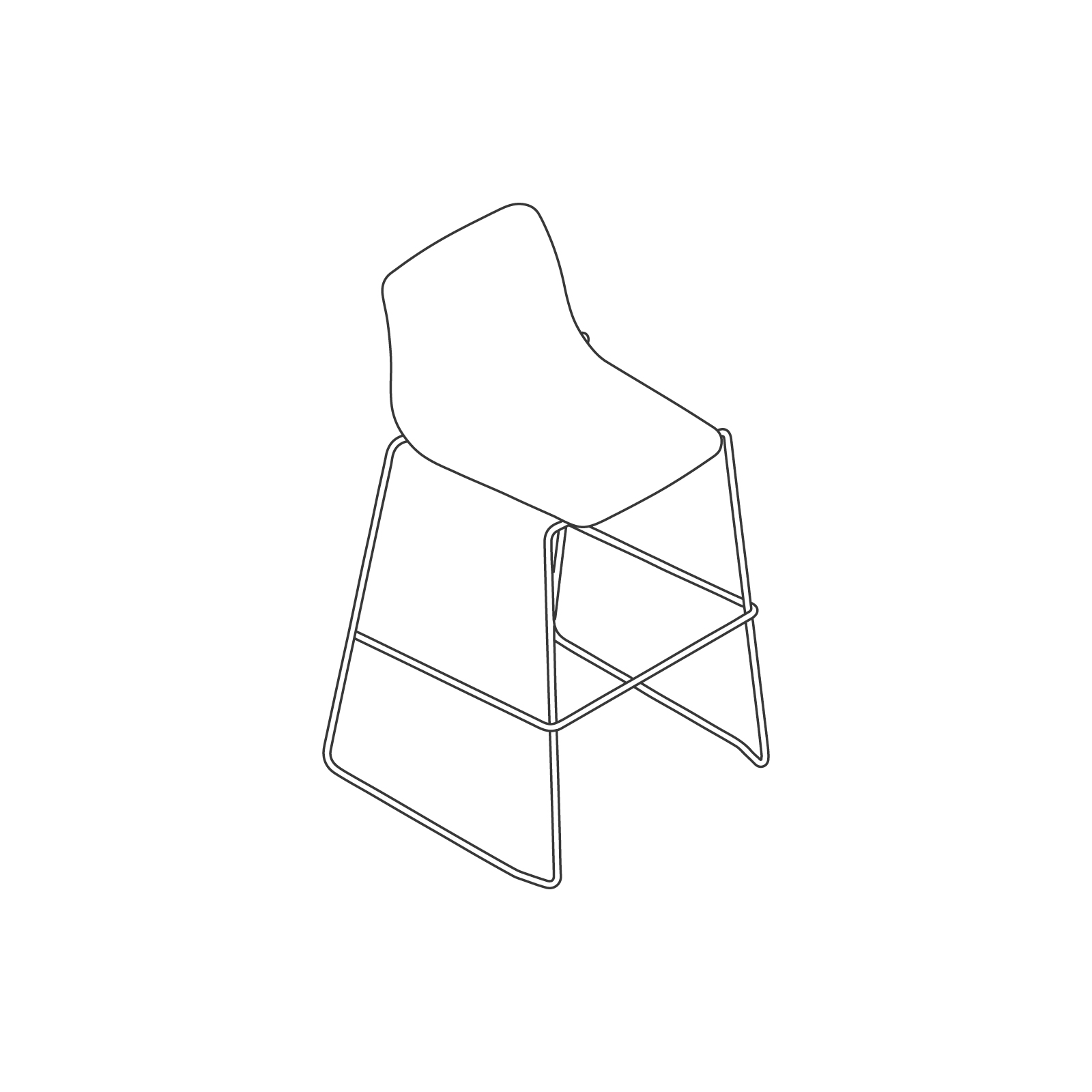 A line drawing - Viv Stool–Bar Height–Sled Base A line drawing - Viv Stool–Bar Height–Sled Base