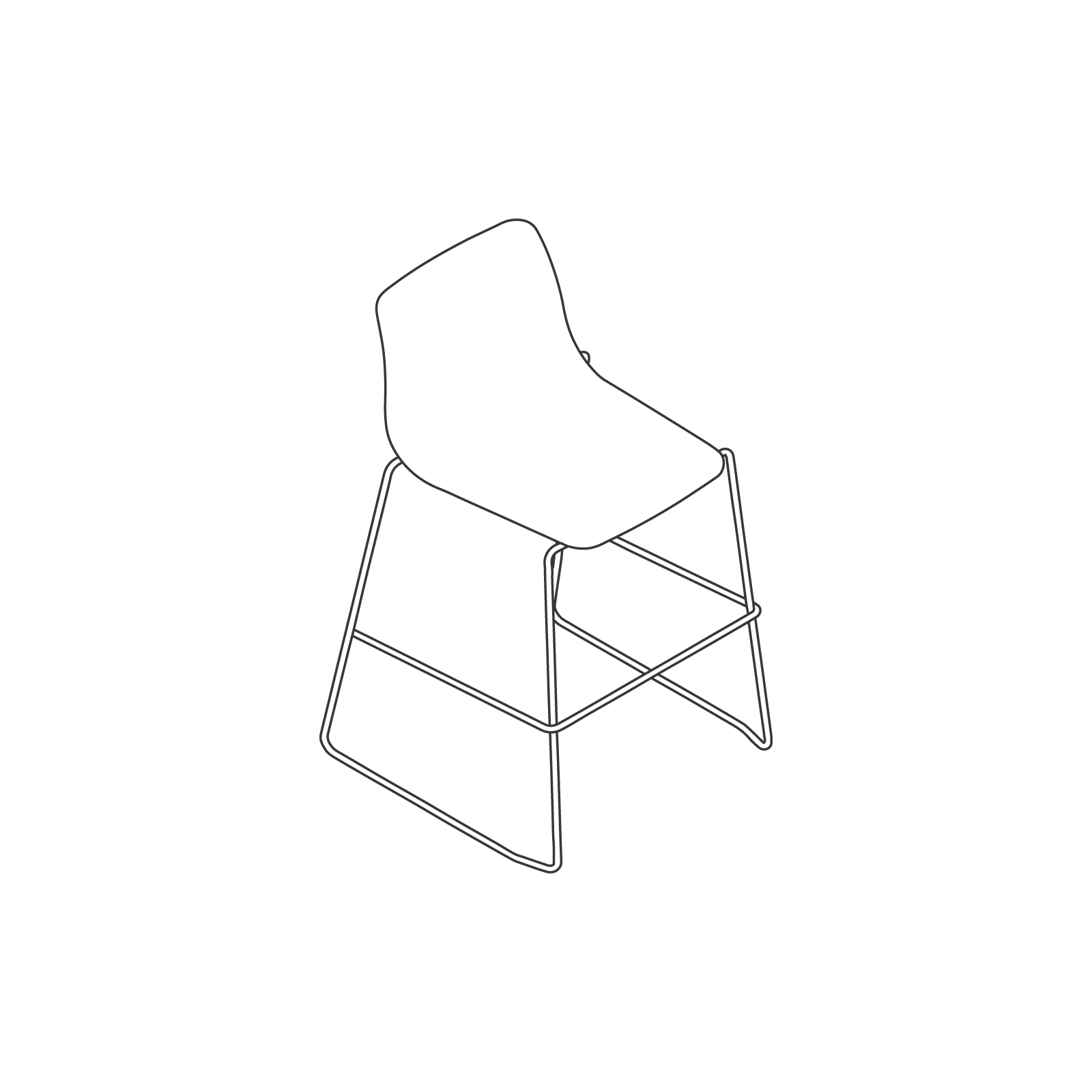 A line drawing - Viv Stool–Counter Height–Sled Base A line drawing - Viv Stool–Counter Height–Sled Base