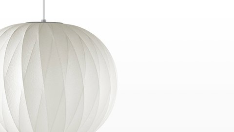 Close view of the Nelson Ball CrissCross Bubble Pendant white hanging lamp. Close view of the Nelson Ball CrissCross Bubble Pendant white hanging lamp.