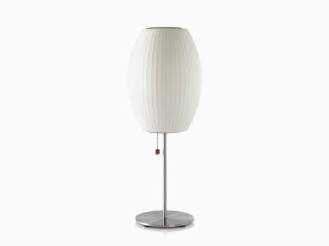 A white Nelson Cigar Lotus Table Lamp. A white Nelson Cigar Lotus Table Lamp.