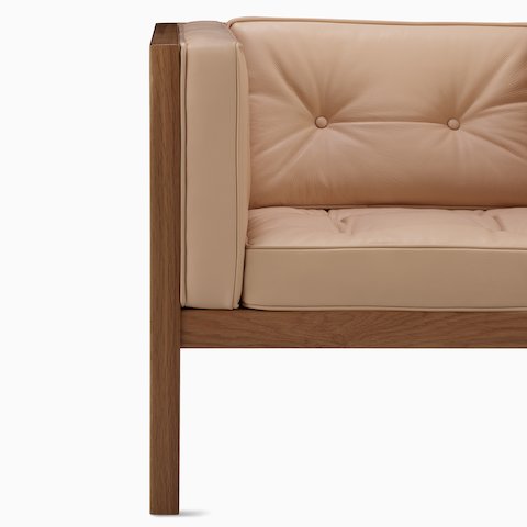 Nelson Cube Armchair detail of cushions and piping. Nelson Cube Armchair detail of cushions and piping.
