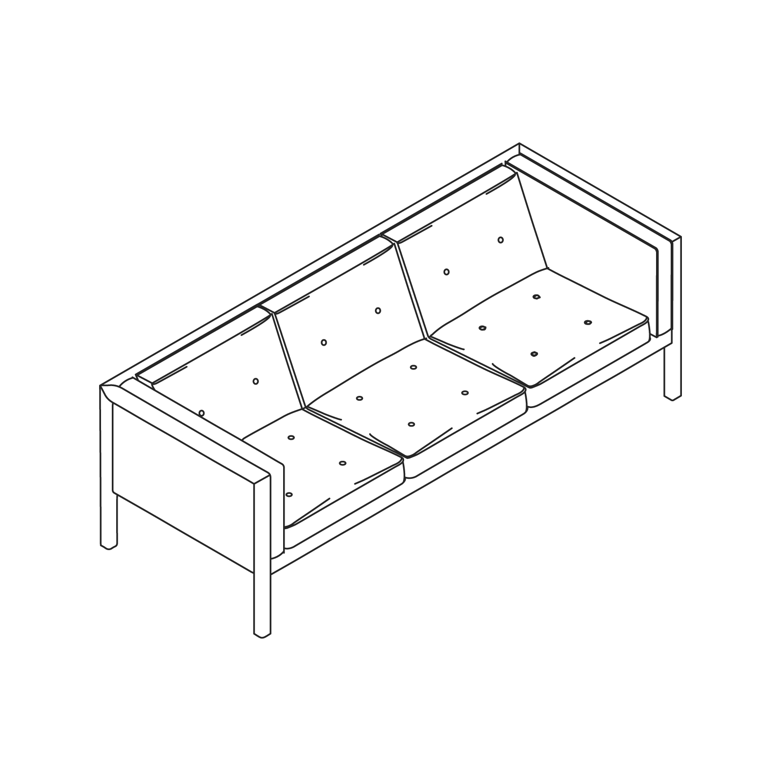 A line drawing - Nelson Cube Sofa A line drawing - Nelson Cube Sofa