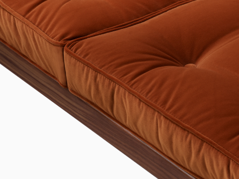 Nelson Cube Sofa in walnut and velvet. Nelson Cube Sofa in walnut and velvet.