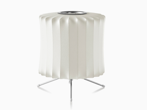 A white Nelson Lantern Tripod Lamp. A white Nelson Lantern Tripod Lamp.