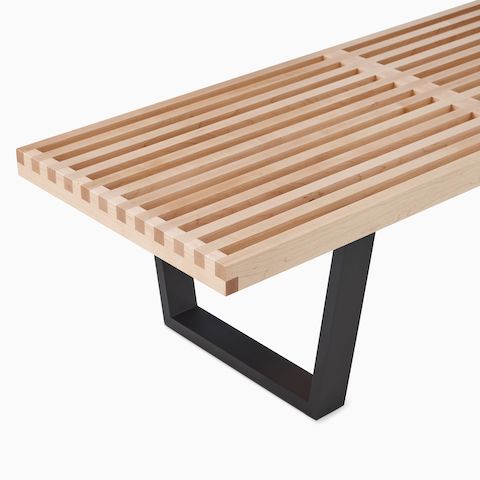 A close up detail of the Nelson Platform Bench. A close up detail of the Nelson Platform Bench.