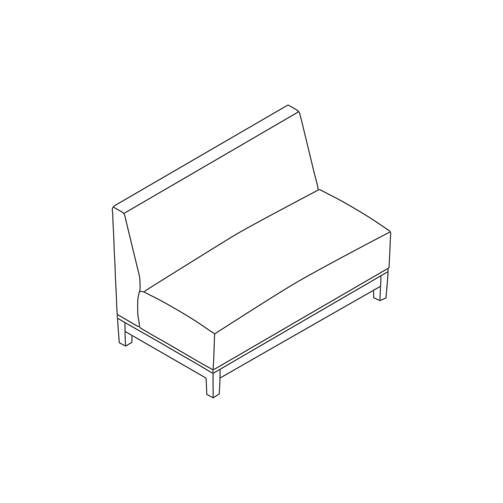 A line drawing - Nemschoff Brava Platform Multiple Seating–2 Seat–Armless A line drawing - Nemschoff Brava Platform Multiple Seating–2 Seat–Armless