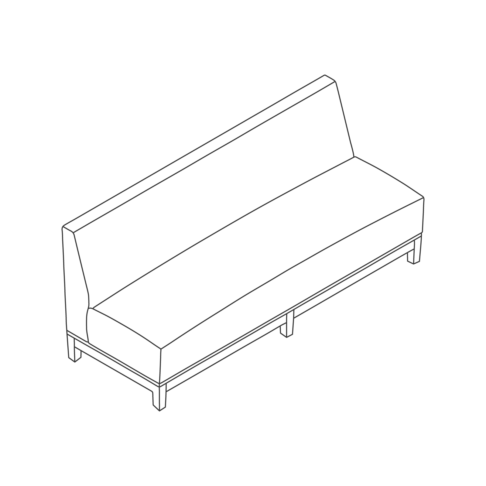 A line drawing - Nemschoff Brava Platform Multiple Seating–3 Seat–Armless A line drawing - Nemschoff Brava Platform Multiple Seating–3 Seat–Armless