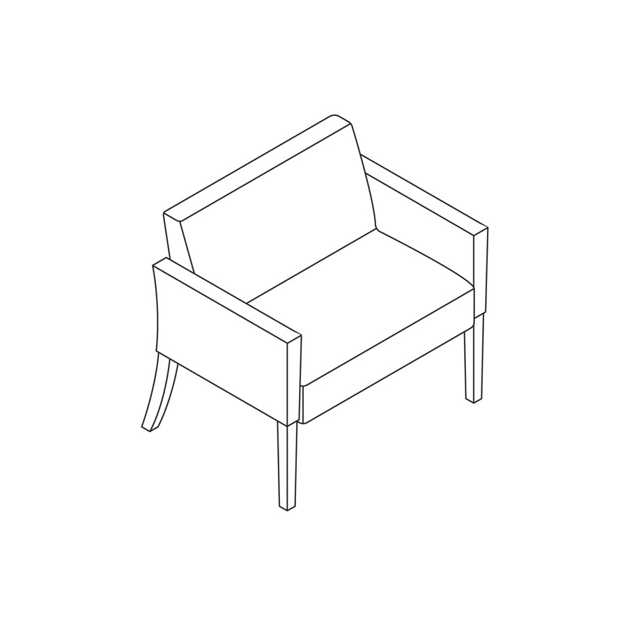 A line drawing - Nemschoff Brava Plus Chair–Closed Arm–30 Wide A line drawing - Nemschoff Brava Plus Chair–Closed Arm–30 Wide