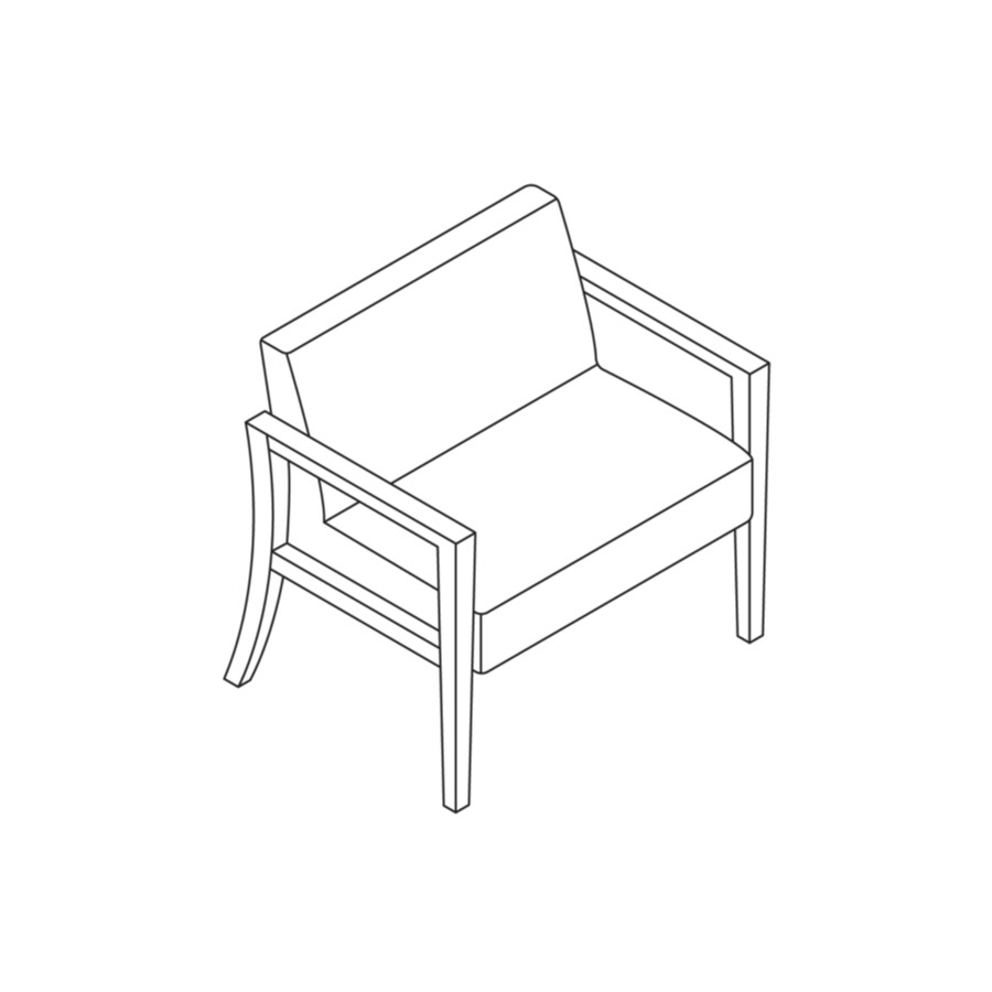 A line drawing - Nemschoff Brava Plus Chair–Open Arm–30 Wide A line drawing - Nemschoff Brava Plus Chair–Open Arm–30 Wide