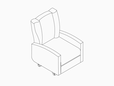 A line drawing of a Culla Reclining Glider. A line drawing of a Culla Reclining Glider.