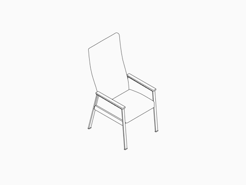 A line drawing -- Nemschoff Easton Patient Chair with closed arms. A line drawing -- Nemschoff Easton Patient Chair with closed arms.