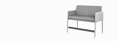 Three-quarter view of gray Palisade Easy Access Plus Seating. Three-quarter view of gray Palisade Easy Access Plus Seating.