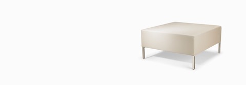 A Riva Bench in light textile with brushed metal legs. A Riva Bench in light textile with brushed metal legs.