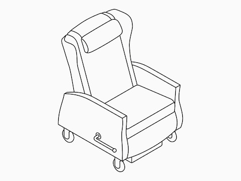 Line art drawing of Nemschoff Serenity Recliner. Line art drawing of Nemschoff Serenity Recliner.
