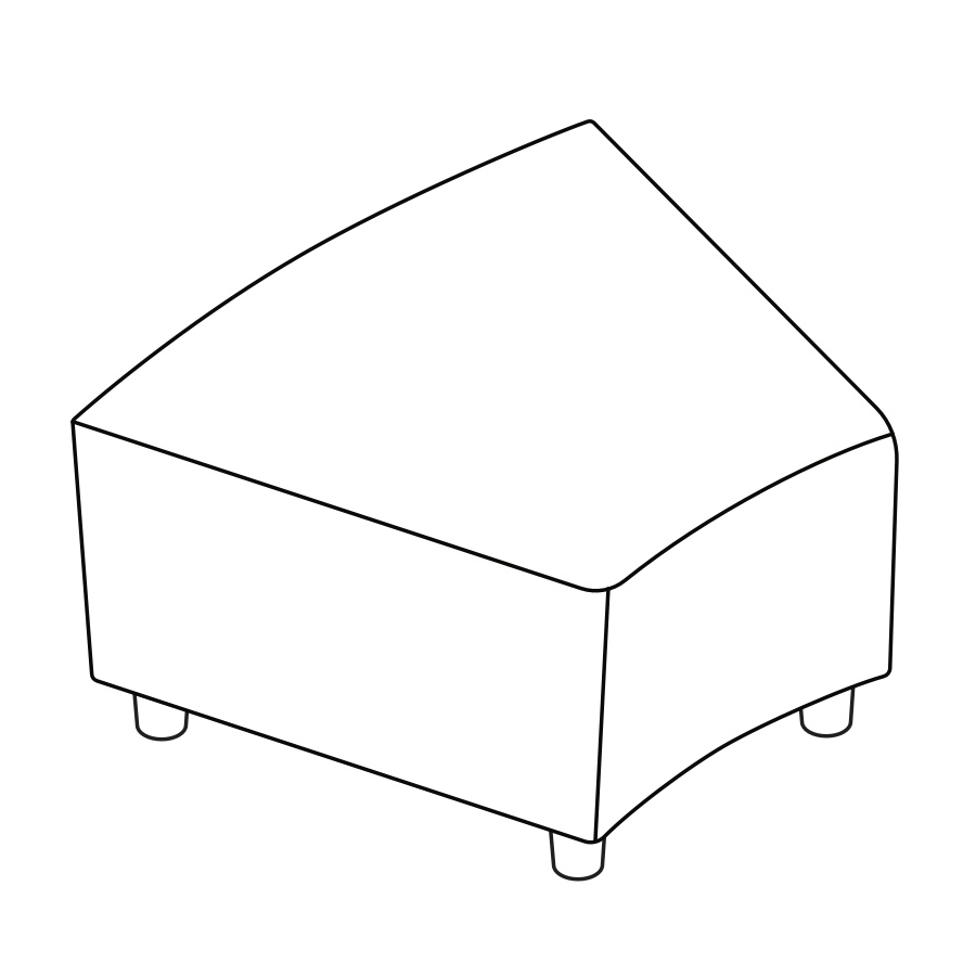 A line drawing - Nemschoff Steps Bench–Inside Wedge A line drawing - Nemschoff Steps Bench–Inside Wedge