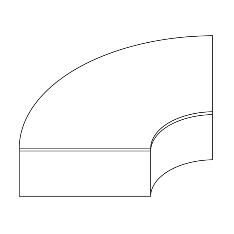 A line drawing - Nemschoff Steps Inline Table–90-Degree A line drawing - Nemschoff Steps Inline Table–90-Degree