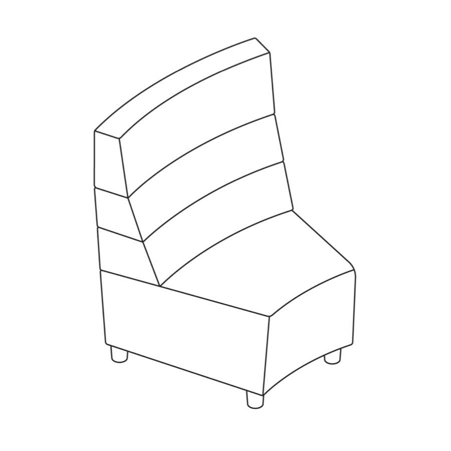 A line drawing - Nemschoff Steps Inside Wedge–High Back–Armless A line drawing - Nemschoff Steps Inside Wedge–High Back–Armless