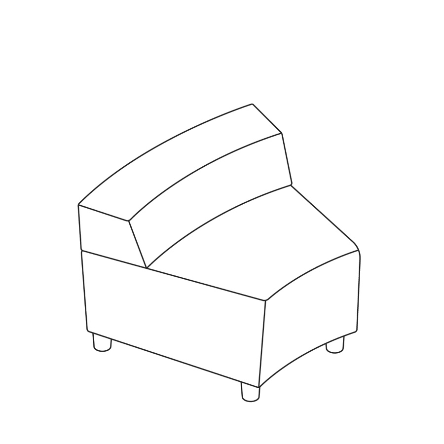 A line drawing - Nemschoff Steps Inside Wedge–Low Back–Armless A line drawing - Nemschoff Steps Inside Wedge–Low Back–Armless