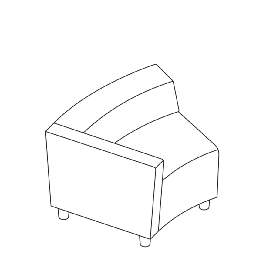 A line drawing - Nemschoff Steps Inside Wedge–Low Back–Left Arm A line drawing - Nemschoff Steps Inside Wedge–Low Back–Left Arm