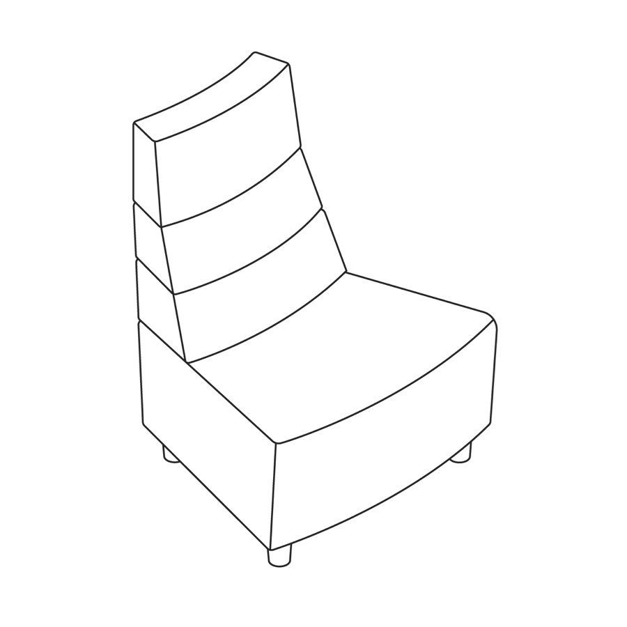 A line drawing - Nemschoff Steps Outside Wedge–High Back–Armless A line drawing - Nemschoff Steps Outside Wedge–High Back–Armless