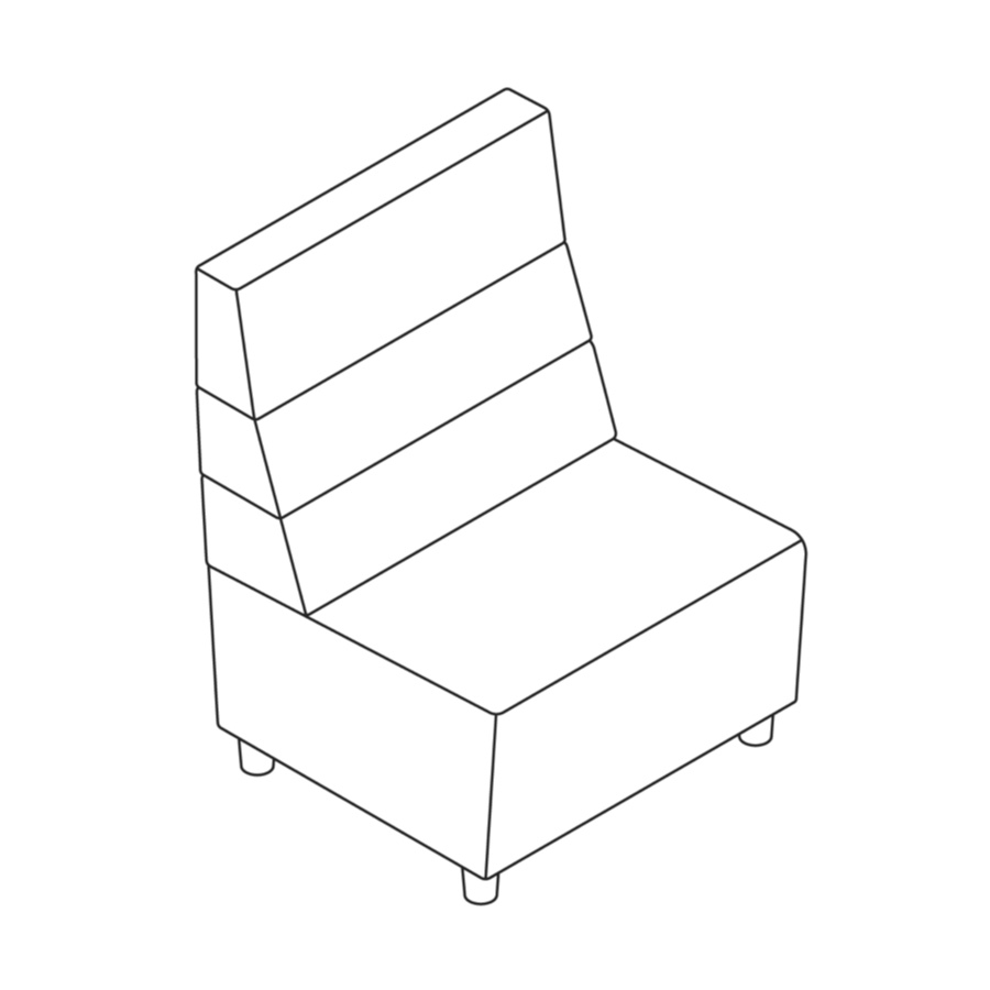 A line drawing - Nemschoff Steps Straight Seat–High Back–Armless A line drawing - Nemschoff Steps Straight Seat–High Back–Armless