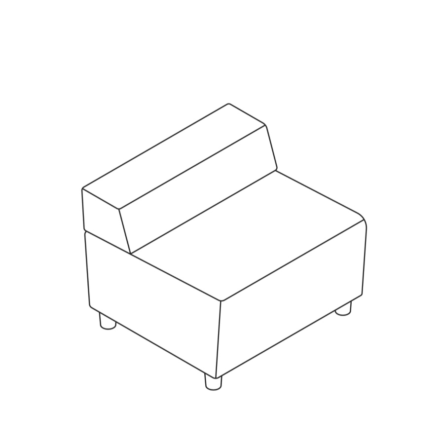 A line drawing - Nemschoff Steps Straight Seat–Low Back–Armless A line drawing - Nemschoff Steps Straight Seat–Low Back–Armless